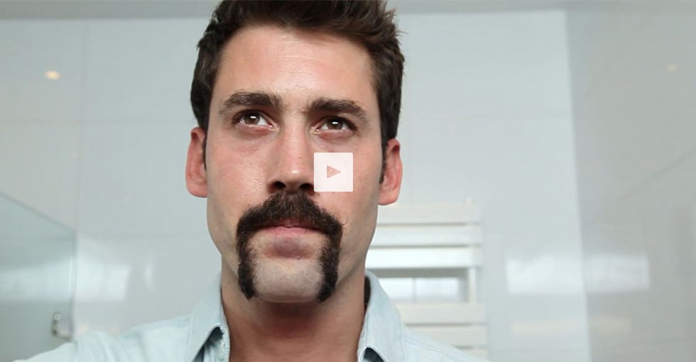 Man Trimming Horseshoe Moustache Instructional Video