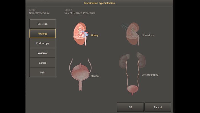 Default Anatomical Settings for Urology and Endoscopy procedures