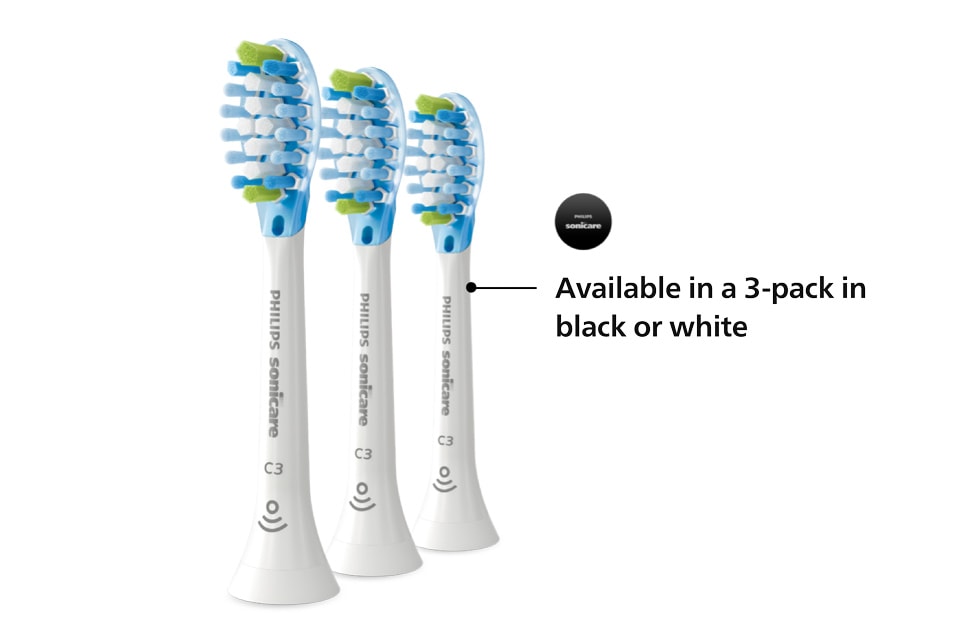 Three Philips Sonicare Premium Plaque Control brush heads